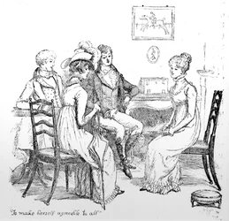 ジェーン・オースティンの「プライドと偏見」のイラスト、1894年に発行された版